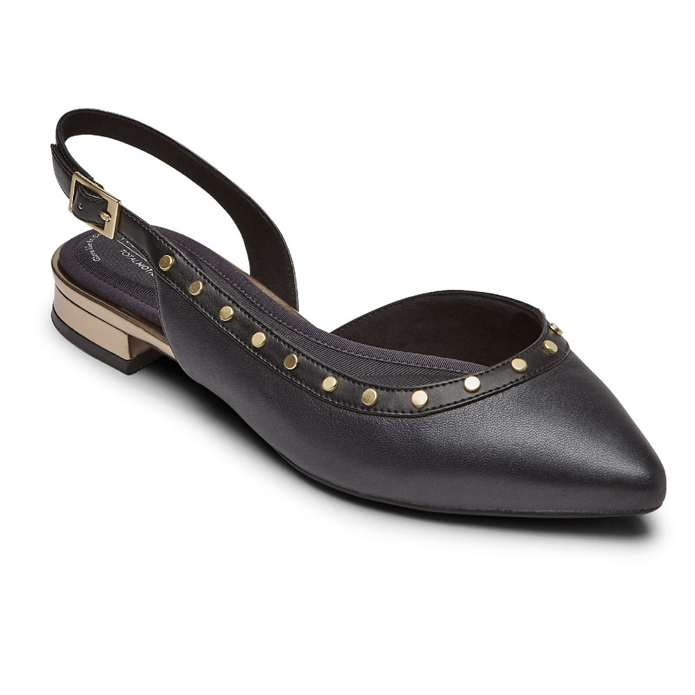 Rockport Slingback Dame Svart - Total Motion Zuly Studded - TIVE76501